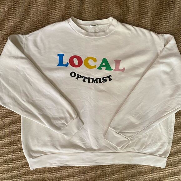 Madhappy White 'Local Optimist' Sweatshirt - Picture 2 of 12
